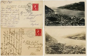 ARCTIC POLAR ALASKA JUNEAU 1917 + 1925 ECHTFOTO PPCs POSTAL USED nach USA + GB - Bild 1 von 3