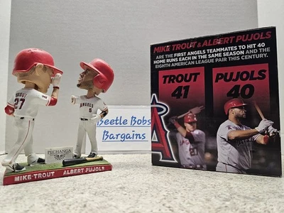 Mike Trout Albert Pujols LosAngeles Angels MLB 2016 SGA Bobblehead DAMAGED READ - Image 1 of 4