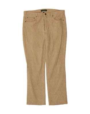 Pantalón informal Ralph Lauren para mujer EE. UU. 12 grande W36 L31 beige estampado animal AR04 Foto 1 de 4