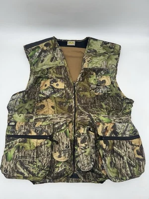 Vintage Fieldline Hunting Vest Mens XL Mossy Oak Camouflage Camo Back Seat Pad - Image 1 of 4