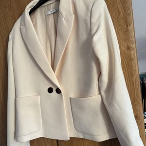 Cream Designer Jacket By Mango Size Eur L (16) - Picture 1 of 2