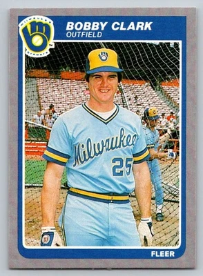 1985 Fleer - Bobby Clark #578 Milwaukee Brewers Baseball - Image 1 of 2