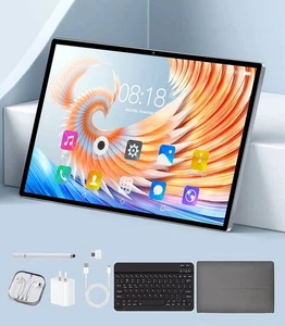 New Tablet 10. 1 inch 256GB 512GB Android 12 Wifi 5G/4G Dual SIM Bundle Keyboard - Picture 1 of 15