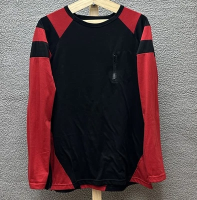 Camiseta Rocawear Para Hombre L Negra Roja Cuello Redondo Manga Larga Cremallera Bolsillo Camisa Foto 1 de 4