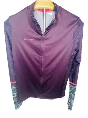 Camiseta deportiva de ciclismo Panache unisex XL granate mangas remolinadas cremallera completa bolsillos traseros Foto 1 de 4