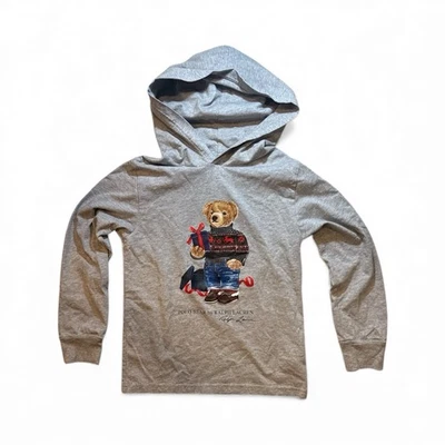 Ralph Lauren Juvenil Gris Medio Vacaciones Polo Oso Sudadera con Capucha (10–12) 100% Algodón Foto 1 de 4