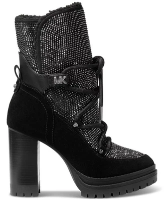Michael Kors Women's Culver Embellished Stones Bling Snow LaceUp Booties 9 M NEW - Image 1 of 3