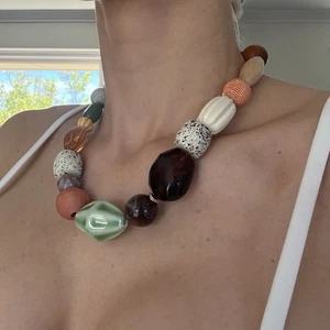 Claris Artisan Beaded Necklace – 58 cm Adjustable Boho Statement, 99 g - Bild 1 von 5