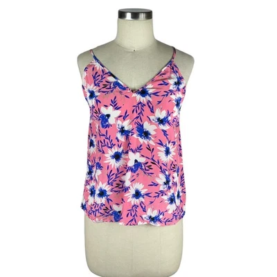 YUMI KIM Pink Floral Sleeveless Tank Top V-Neck Purple Size XS NWT Preppy - Image 1 of 4