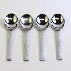 4er Set Ginkgo Merit Helmick Welch 18/10 Edelstahl Suppenlöffel 7 Zoll - Bild 1 von 5