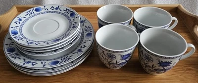 Kaffeeservice von EVA D'ARLEY Porzellan Zwiebelmuster Tasse Untertasse Teller - Bild 1 von 4