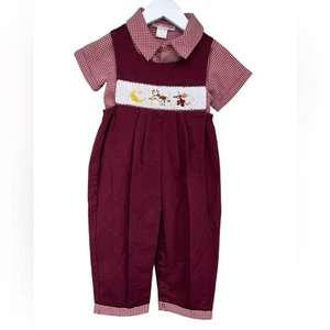 House of Hatten Smocked Cow Jumped Over the Moon Romper and Shirt Set 3T - Picture 1 of 7