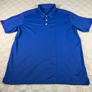 Adidas Golf ClimaLite Polo Shirt Men's XL Blue Purple Trim Athletic - Picture 1 of 12