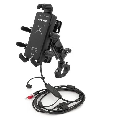 Motorrad 15W Qi Wireless Handy Halterung Halter Smartphone Roller Scooter Alu - Bild 1 von 4