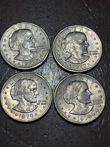 4 TOTAL 1979 D SUSAN B ANTHONY ONE DOLLAR COIN - Bild 1 von 3