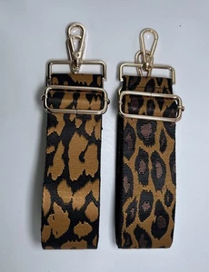 Marrón/Negro Par Ajustable Repuesto Cartera Bandolera Correa con Oro Hdwre - Imagen 1 de 3