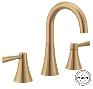 Moen Ronan Bronzed Gold Zweigriff verstellbar weit verbreitet moderne Badezimmer Wasserhahn - Bild 1 von 4