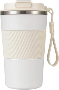 Taza de cafe 12 OZ con identificador de temperatura acero inoxidable doble pared - Picture 1 of 6