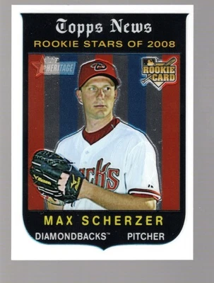 Max Scherzer 2008 Topps Heritage #C298 cromo RC 1110/1959 Foto 1 de 2