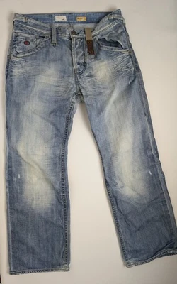 Energie Jeans Men’s 34x32 Light Wash Straight Fit Distressed Denim Pants - Image 1 of 4