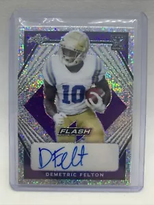 Demetric Felton #BA-DF2 /50 Purple Rookie Auto 2021 Leaf Flash Football - Picture 1 of 2