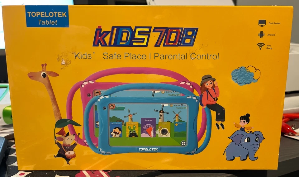 Topelotek KIDS708 Kids Rose Red Android 1GB RAM 32GB ROM Multi Touch Tablet NEW - Image 1 of 1