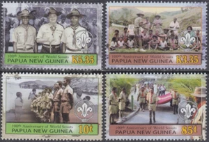 PAPUA NUEVA GUINEA Sc # 1254-7 CPL MNH JUEGO DE 4 - SCOUTING CENTENARIO - Imagen 1 de 1