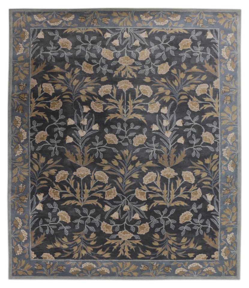 New Aaron Blue Traditional Style Handmade Tufted 100% Woolen Area Rugs & Carpet - Image 1 of 4