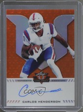 2017 Leaf Valiant Auto Orange /25 Carlos Henderson #BA-CH1 Rookie Auto RC