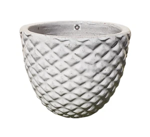 Vase rund Keramik weiß für außen innen Gartenmöbel Vintage Kunst - Bild 1 von 4