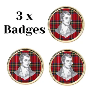 3 x Insignias de pasador de solapa Robert Burns (BU) - Imagen 1 de 3