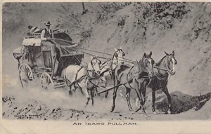 Postal de Caballos y Entrenador de Escenarios Idaho 1909 - Imagen 1 de 2