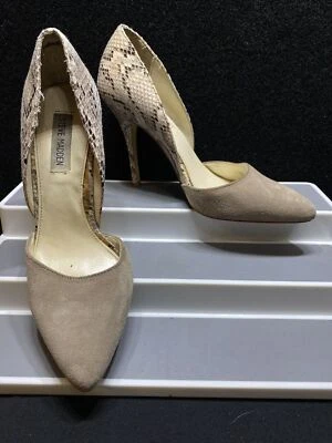 Steve Madden Gaber Beige Suede Snake Print Heels Stiletto Size 8.5M - Image 1 of 4