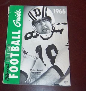 Official Collegiate Football Guide NCAA 1966 Mickey Beard Dartmouth - Picture 1 of 1