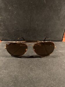 Ray Ban Outdoorsman II 181 140mm Polished Gold Pilot Sunglasses with Grey...