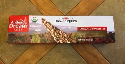 Lote de 2 cajas de espaguetis de quinua orgánicos de pasta Andean Dream. 8 onzas Foto 1 de 4