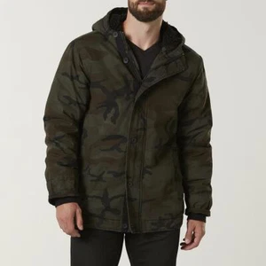 Surplus Men's Hooded Parka army camo jacket Black warm Winter Coat S M L Large - Picture 1 of 5