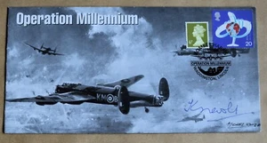 WW2 OPERATION MILLENNIUM BOMBING COLOGNE: 1999 COVER SIGNED Flt Lt KENNETH NEWBY - Bild 1 von 3