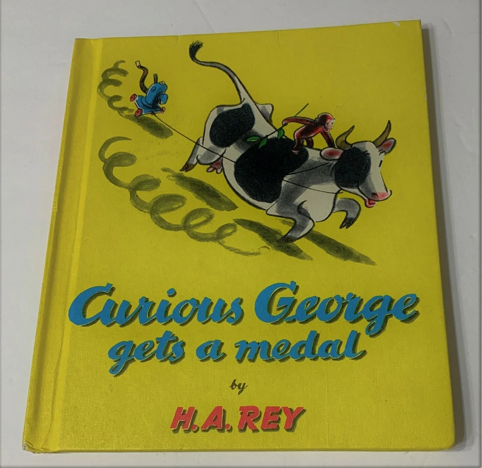 CURIOUS GEORGE Gets A Medal BOOK H A REY Hardcover KIDS Monkey - Image 1 of 1