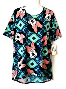 NEW WOMEN'S LULAROE IRMA DISNEY MINNIE MOUSE SHORT SLEEVE OVERSIZE HI LO TOP XS - Picture 1 of 3