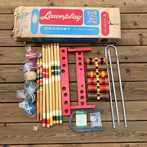 Vintage South Bend Lawnplay Krocket 6 Spieler Neu - Bild 1 von 8