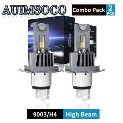 LED Headlight Bulbs Combo Kit High Low Beam 9003 H4 Super Bright 10000K 12000LM - Image 1 of 4