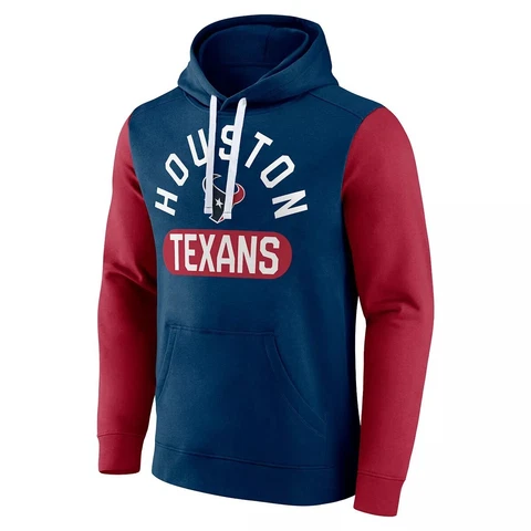 Men's Fanatics Houston Texans Colorblock Fleece Hoodie Large Cover