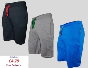 2 Pack New Mens GYM Plain Jersey Summer Shorts Light weight Fit with Zip Pocket - Picture 1 of 8