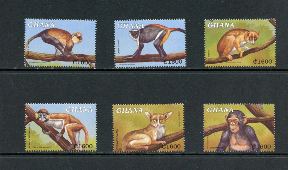 R0127 Ghana 2000 Fauna Monos 6v. MNH - Imagen 1 de 1