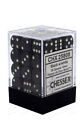 Chessex Opaque Black with White 36 Dice Set - 6 Sided - 12mm d6 Dice Block