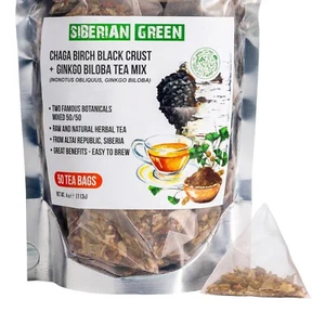 Té Siberiano Verde Ginkgo Biloba con Chaga - 50 Bolsas de Té - Imagen 1 de 8