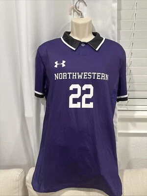 Camiseta de fútbol Northwestern Wildcats Under Armour polo púrpura #22 grande para hombre Foto 1 de 4
