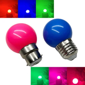 Multicolor LED Light G45 Bulb B22 E27 Red Blue Pink White Orange Purple 110V - Picture 1 of 29