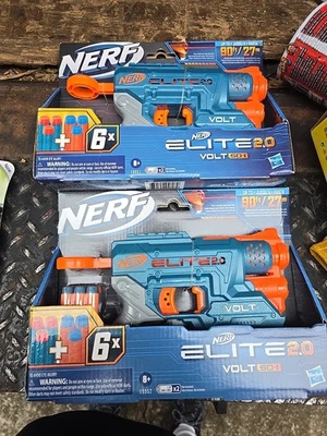2x Hasbro NERF Elite 2.0 Volt SD-1 Blaster with 6 Darts & Light Beam Targeting - Image 1 of 3